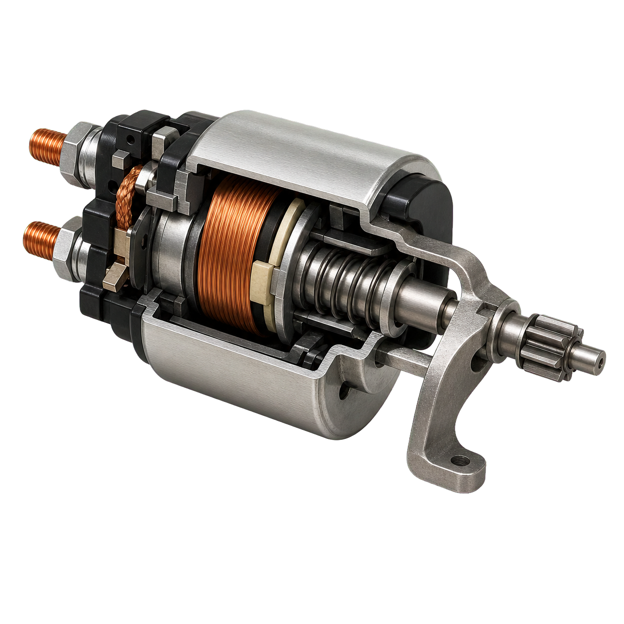Technical illustration of Starter solenoid